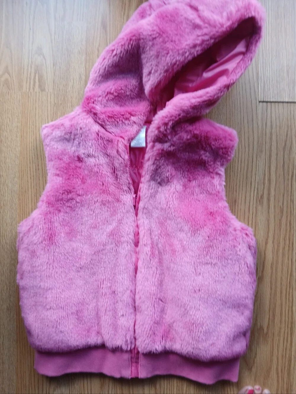 Bright Pink Faux Fur Hooded Vest by Gymboree - Sz M